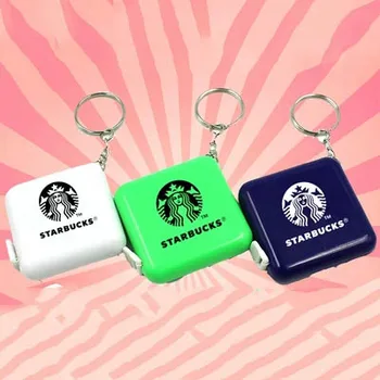 

100pcs/lot Retractable Square Tape Measure Keychain Double-Scale 60inch Body Measurement Sewing Tailor Craft Ruler Bag Pendant