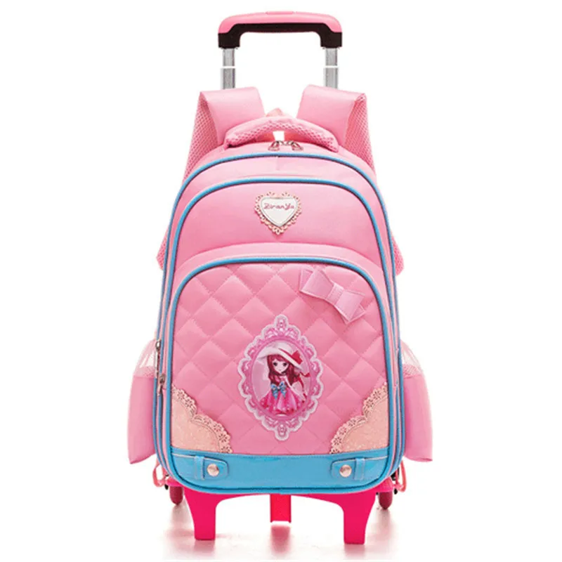 

Hot Sales Removable Children School Bags with 2/6 Wheels Child Waterproof Trolley Backpack Kids Wheeled Bags Girls Bookbag