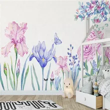Hand-painted orchid flower butterfly background wall custom large wallpaper mural 3D photo wall factory wholesale Hand-painted orchid flower butterfly background wall custom large wallpaper mural 3D photo wall factory wholesale