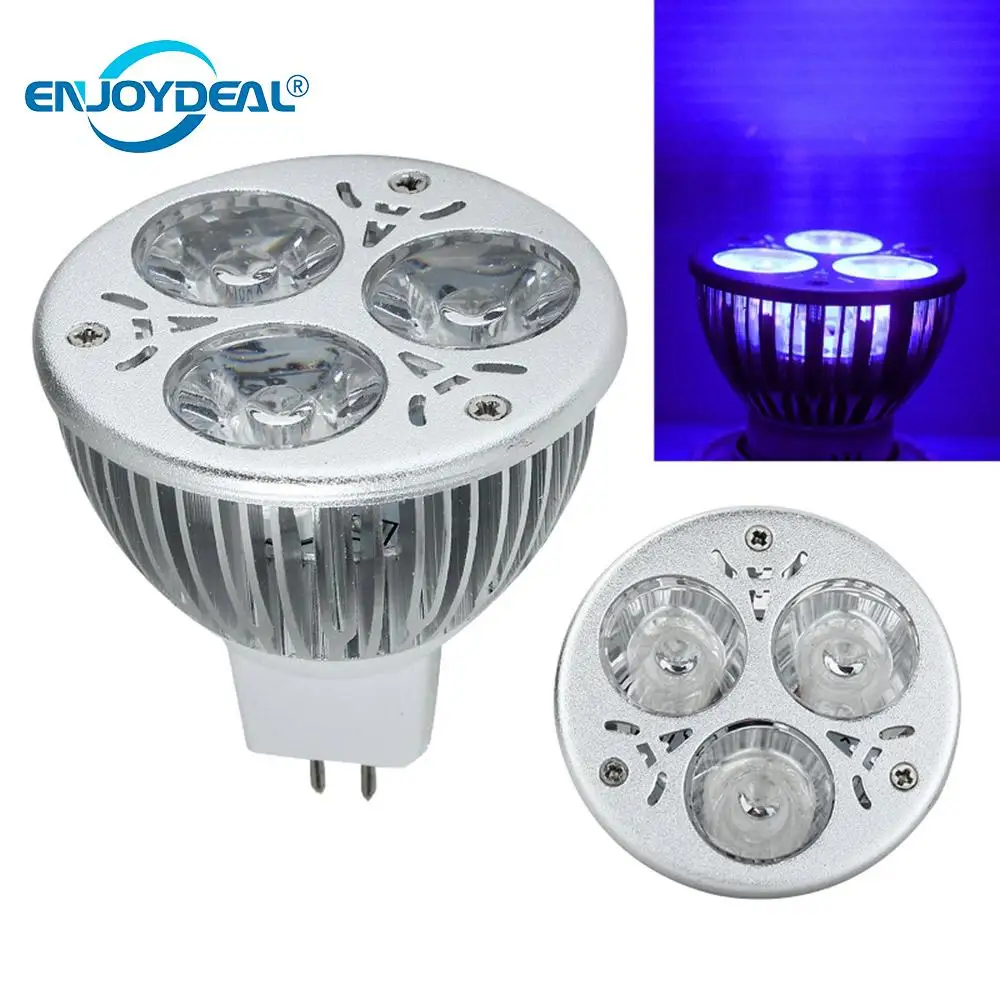 3W E27 GU10 MR16 B22 3*1W UV LED Ultraviolet Spotlight Lamp Bulb AC85-265V/12V 