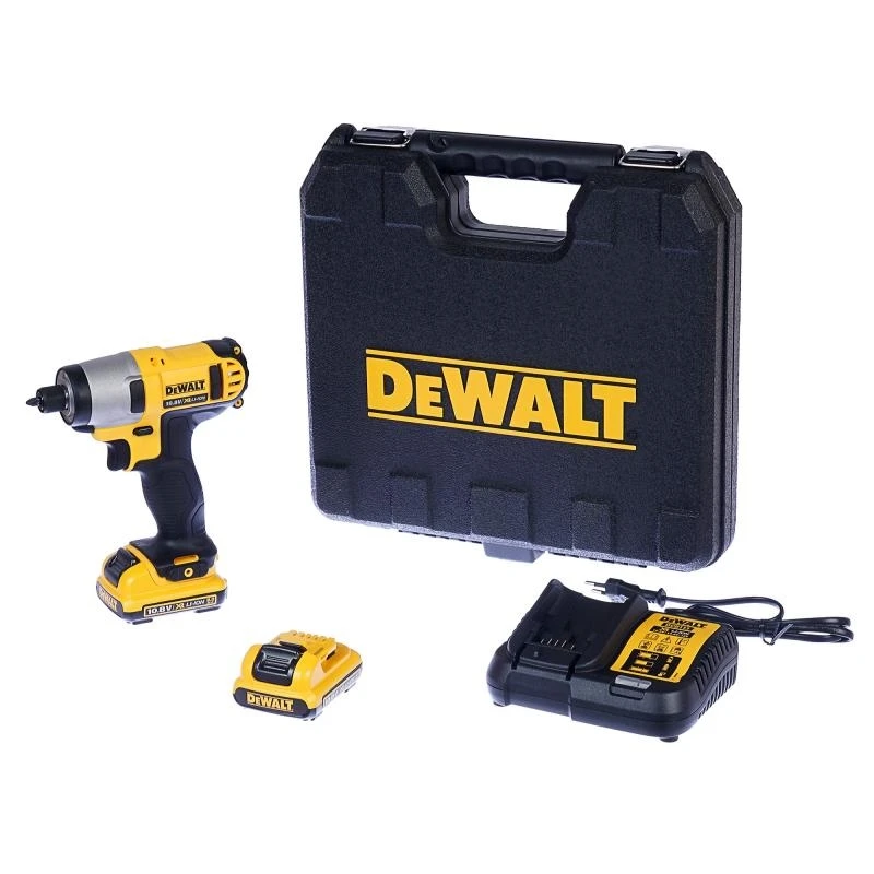 Шуруповерт аккумуляторный DeWalt DCF815D2 (мощность аккумулятора 10.8 В, крутящий момент 107 Нм, 0-2450 об/мин, 3400 уд/мин реверс, подсветка рабочей зоны, кейс, 6.35 мм шестигранный держатель с автоматической фиксацией)