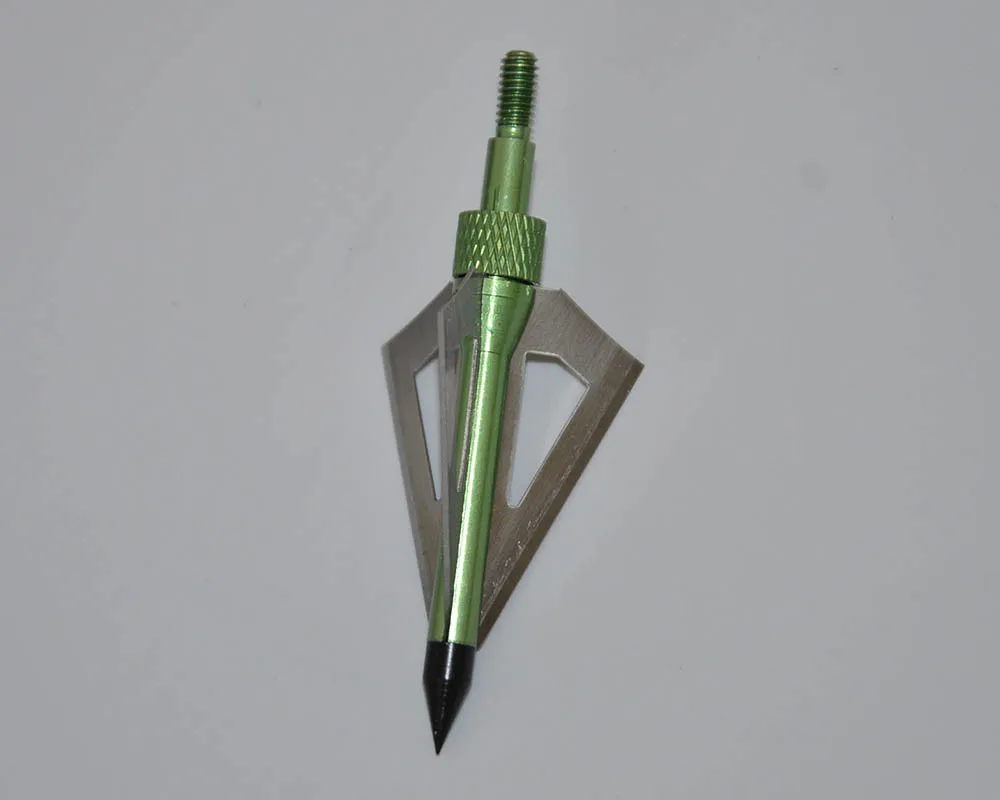 Buy 3 Blades Archery Broadheads Green Steel Arrow Tips