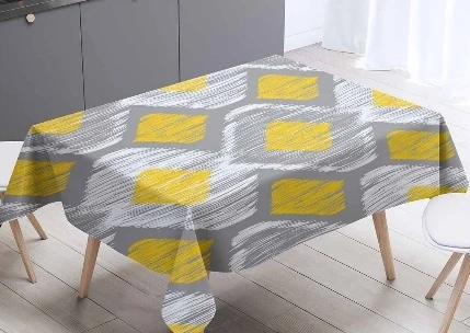 Else скандинавский серый желтый Ikat дизайн 3d скатерть моющаяся Пылезащитная утолщенная хлопковая ткань прямоугольная квадратная скатерть - Цвет: Pattern-6