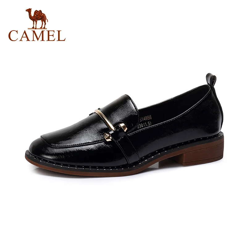 

CAMEL Spring New Retro Single Shoes Women Fashion British Leisure Low Heel Shoes For Ladies Elegant Meature Pumps Soft Leather