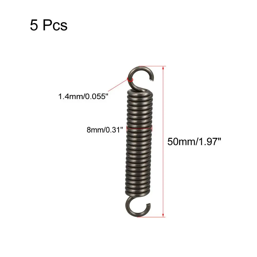 Uxcell Расширенный сжатый пружины диаметр проволоки из нержавеющей стали небольшой двойной крюк Натяжная пружина для морская электроника 5 шт