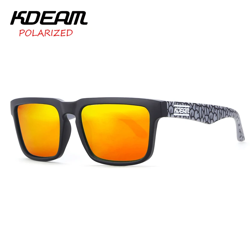KDEAM Cool Color Block Men Sport Sunglasses Square Frame Sun Glasses HD