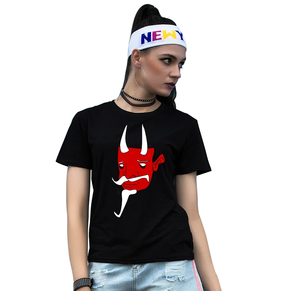 Fashion Women Facial Makeup Print Tee Shirt Short Sleeve Lovers T shirt