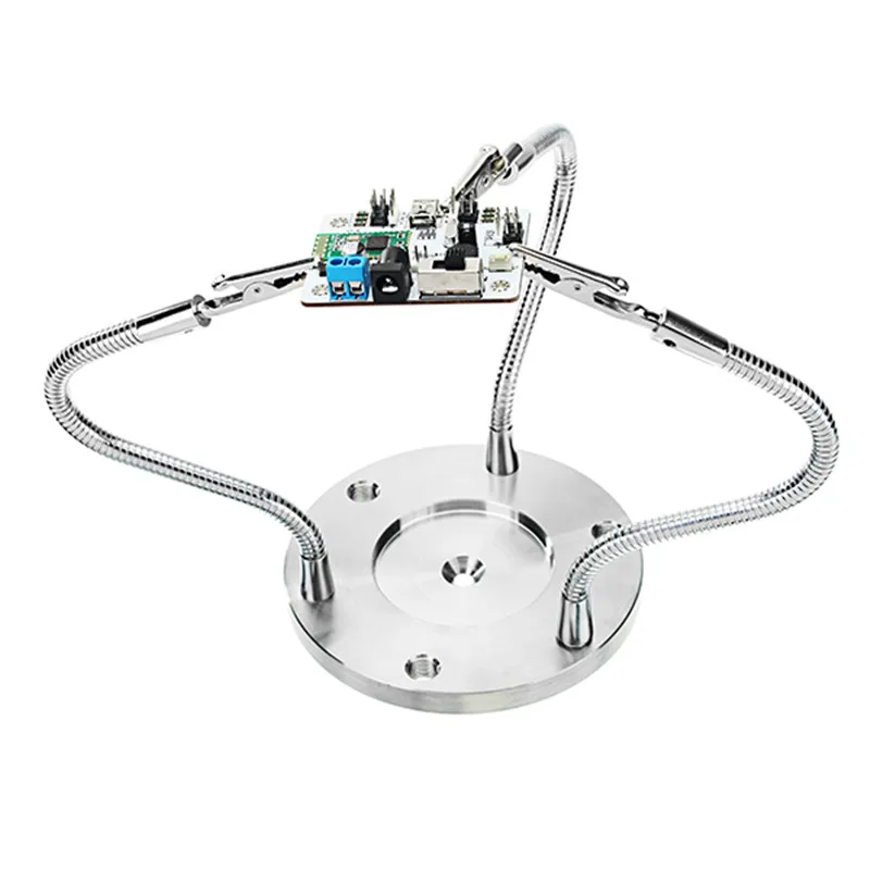 

Universal Metal Base 3 Flexible Arms Soldering Station PCB Fixture Helping Hand Third Hand Welding Tools New