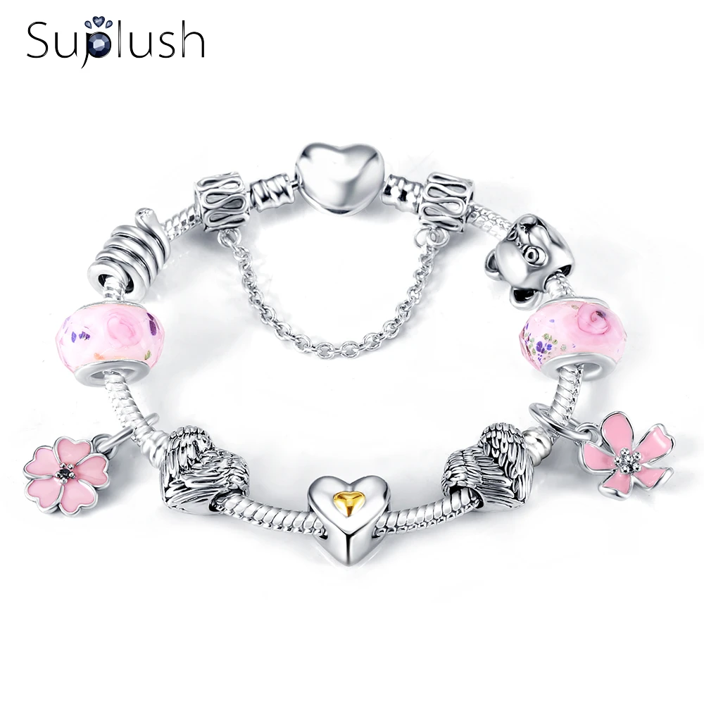 

European Style 3 Colors Silver Color Crystal Charm Bracelet Fit European Charm Bracelet Original Murano Glass Beads DIY Jewelry