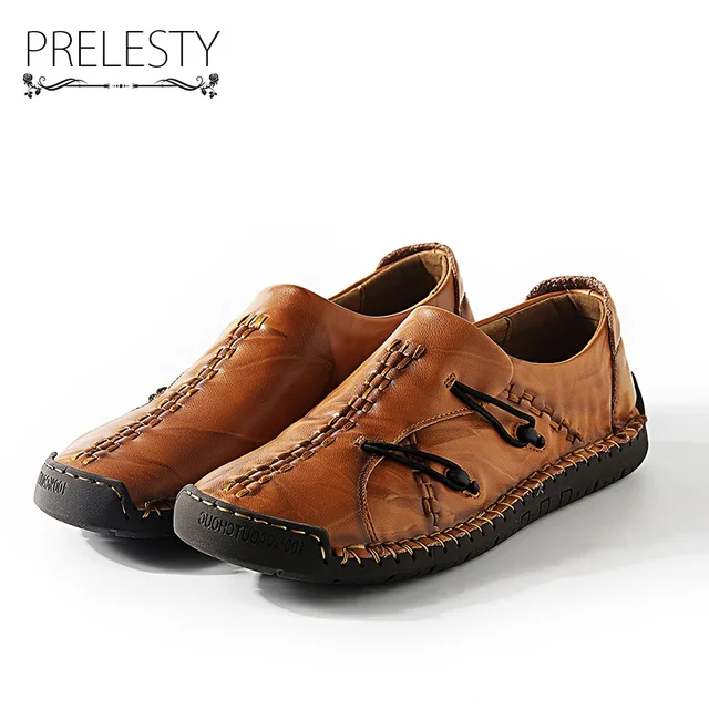 Prelesty Vintage High Quality Natural Leather Men Shoes Handmade ... Prelesty Vintage High Quality Natural Leather Men Shoes Handmade Fashion Casual Shoes Men Soft Breathable Flats