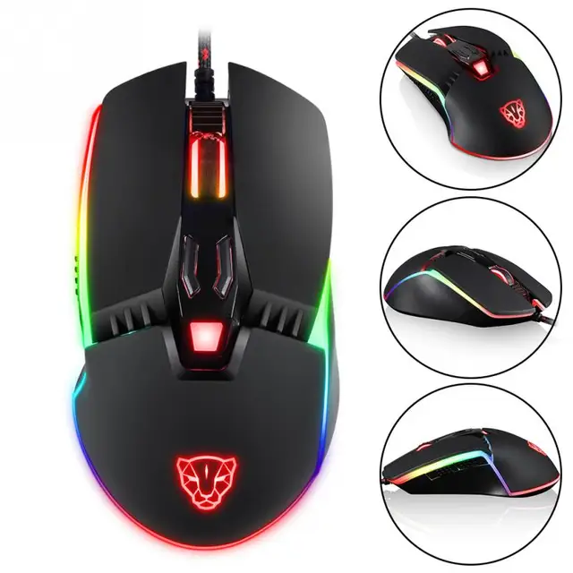 V20 Optical USB Wired Professional Gaming Mouse 5600 DPI ergonomic RGB game backlight Mice For Computer PC Laptop #822 New