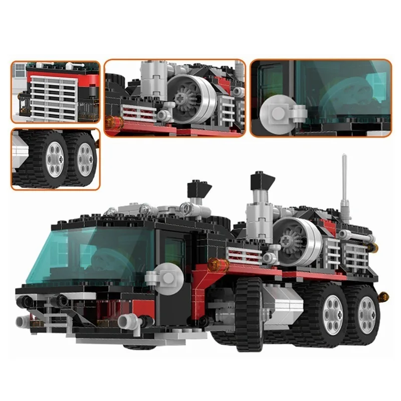

Compatible Legoe Technic Series 5590 Lepin 21016 1175pcs Truck Trailer with Helicopter building blocks toys for children