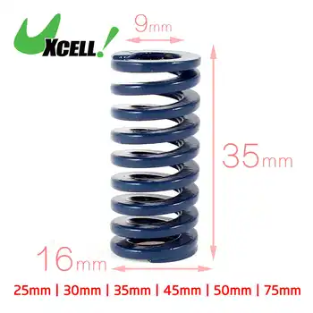 Uxcell 경량 하중 나선형 스탬핑 압축 스프링 다이, OD 16mm ID 8mm, 9mm, 길이 25mm, 35mm, 파란색 16x8x25mm, 16x9x35mm, 1 개