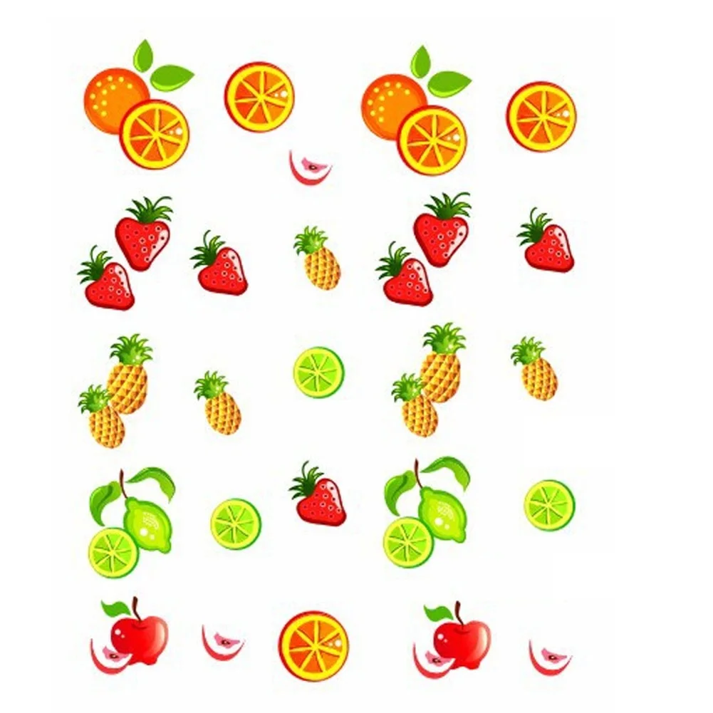 

Fashion Summer Designs Nail Art Tips Water Transfer Decorations Cute Apple Strawberry Orange Decals Nail Stickers 1pc