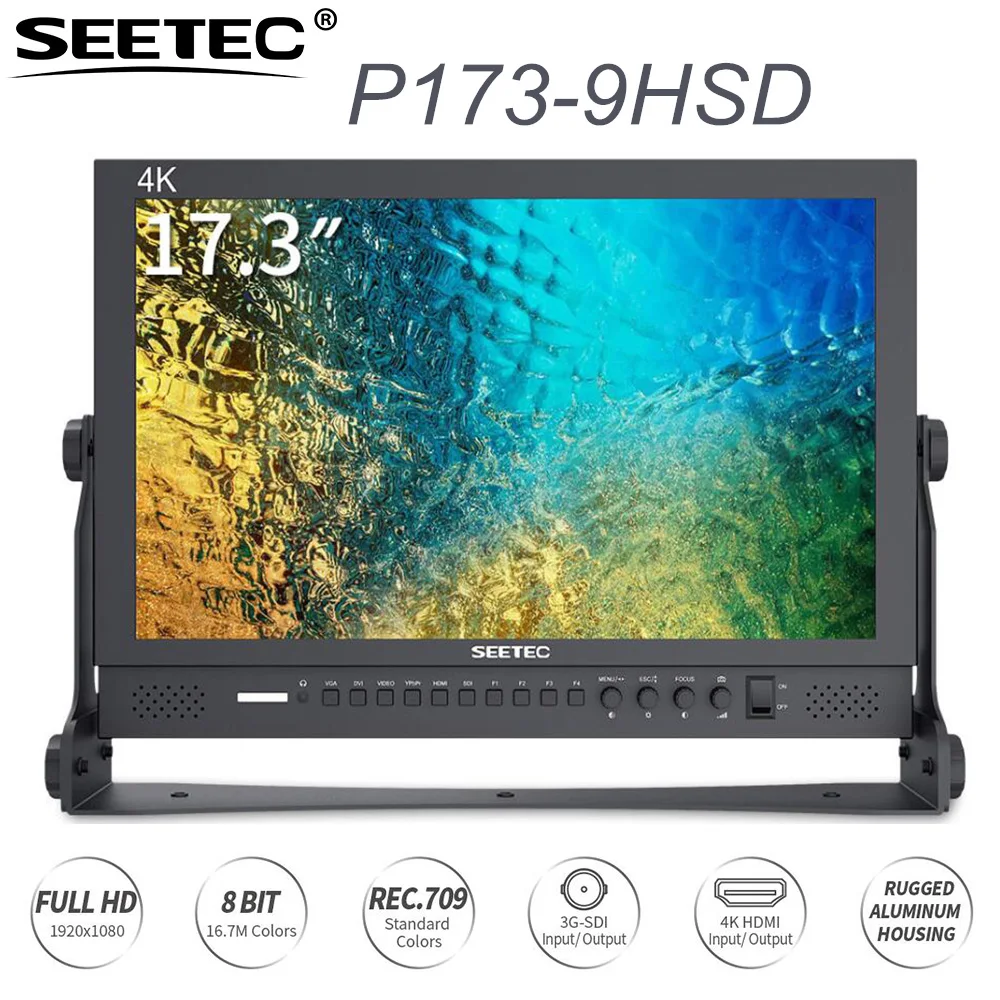 

SEETEC P173-9HSD 17.3" IPS 3G-SDI HDMI Broadcast Monitor 1920x1080 for Cameras DSLR Movie Field 4K Aluminum Design LCD Monitor