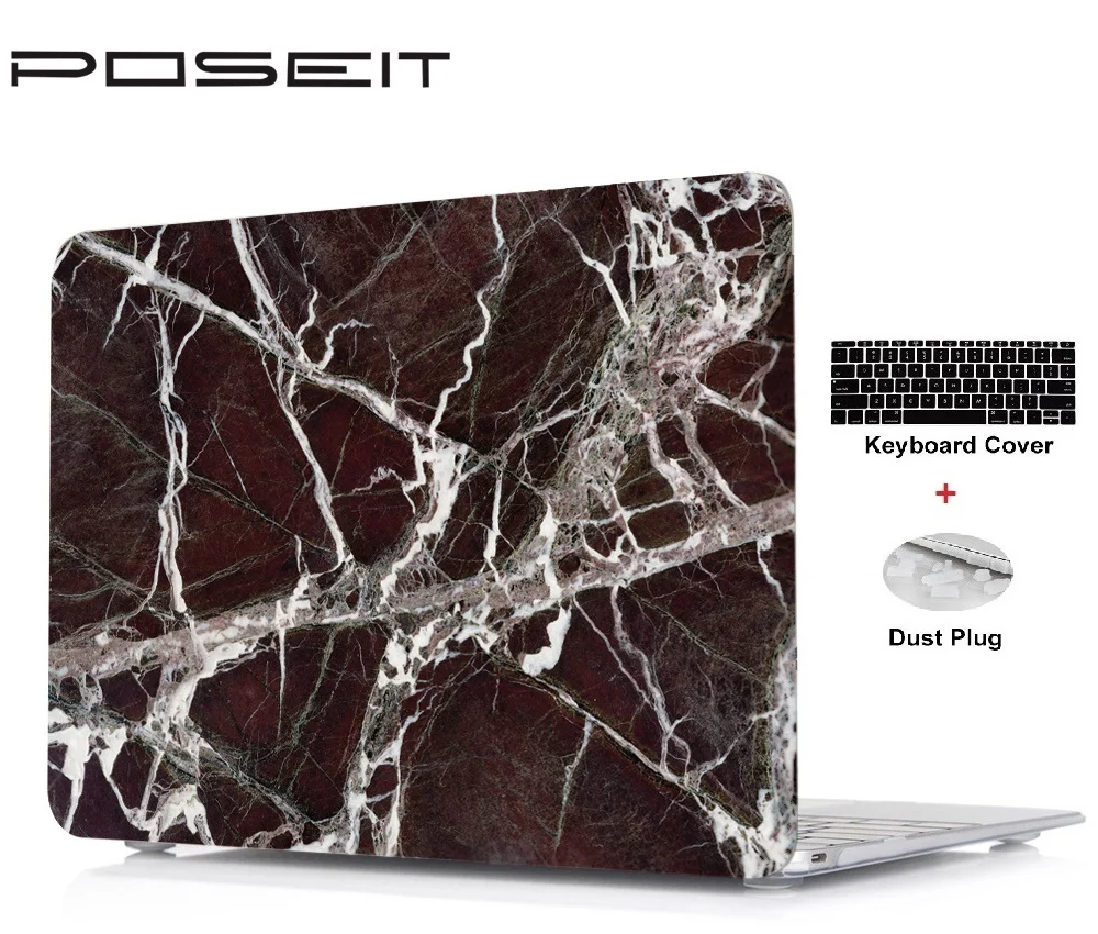 

New Marble prints Hard Shell Case+Keyboard Cover+Dust Plugs For Macbook Pro13 15 Retina 12 13 15 Air11 13 Touch Bar 13 15 inch