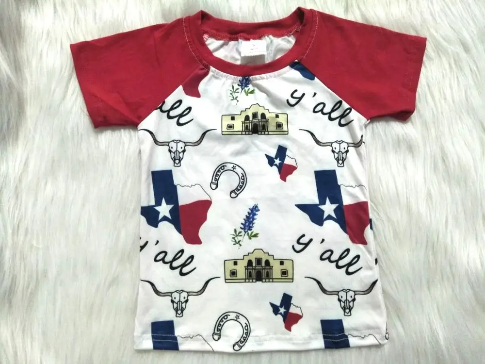 2-6 Years Love Cows Baby Girls Short Sleeve Ruffle Tee Cotton Kids T Shirts