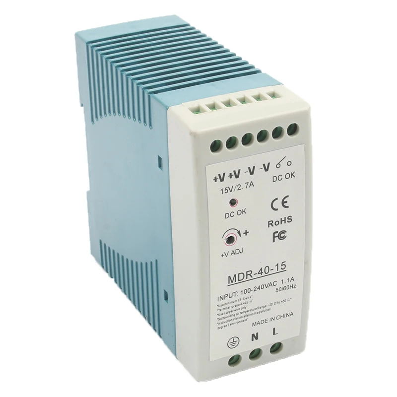 

Mini Din Rail Switching Power Supply 40W Din Rail Type Single Output Switch Mode Power Supply SMPS LED Driver MDR-40
