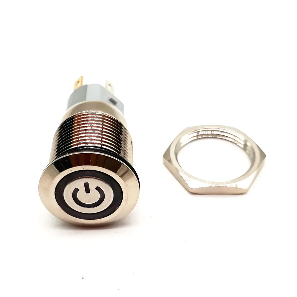16mm Momentary or Latching type Waterproof Stainless Steel Push Button