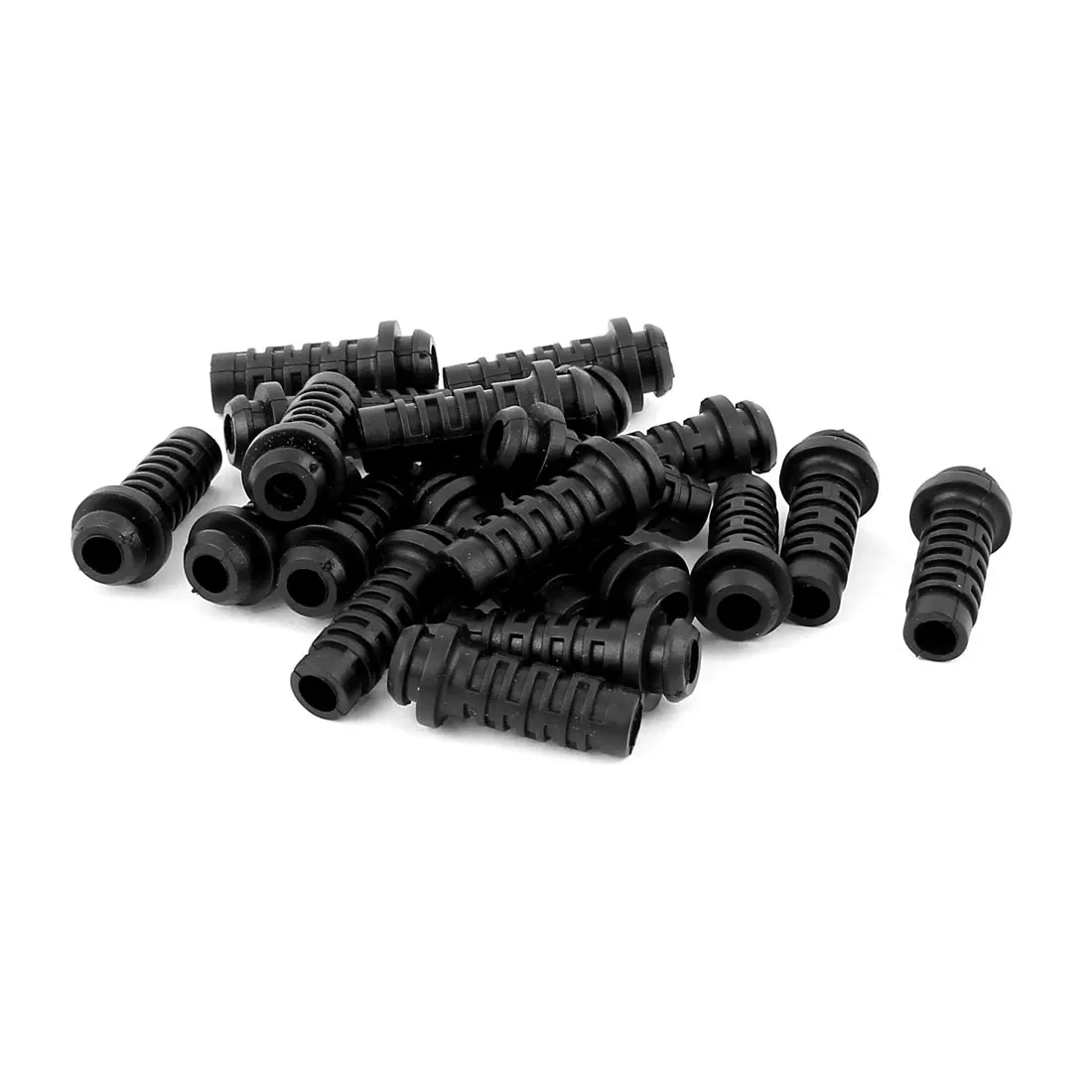 uxcell 20Pcs 15# 5mm Black Rubber Strain Relief Cord Boot Protector Cable Sleeve Hose 27x8x5mm For Power Tool Cellphone Charger