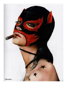 

High quality Oil painting Canvas Reproductions Wrestle-Her by Brian M.Viveros Painting hand painted