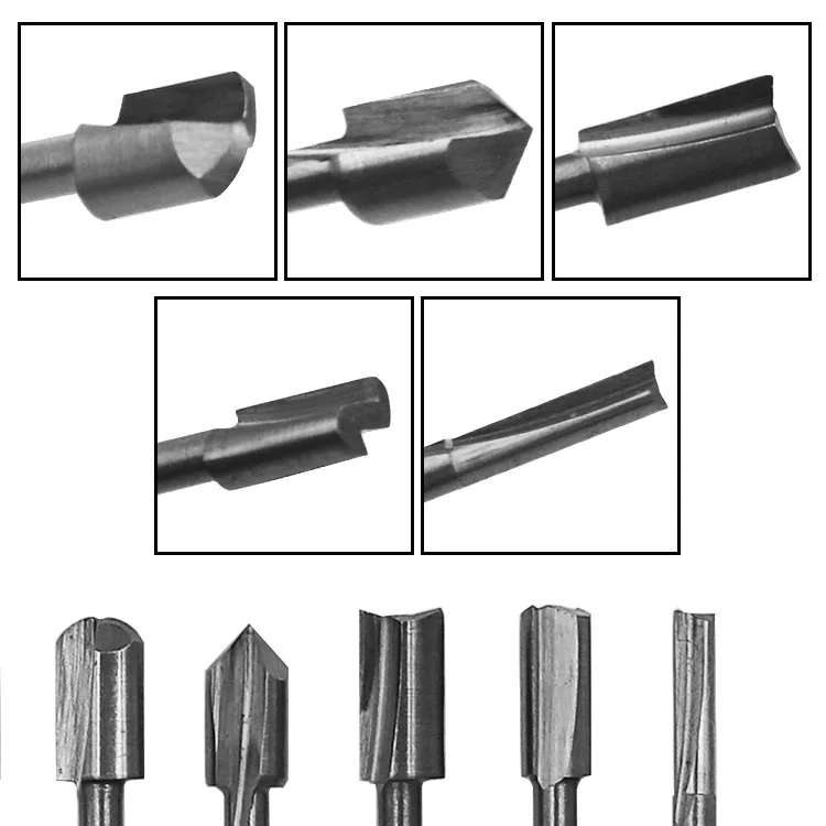 10 шт. 1/" 3 мм хвостовик мини фасонные фрезы HSS Подходит Dremel Foredom набор роторных инструментов деревообрабатывающий нож для ремонта кромок плотницкое сверло