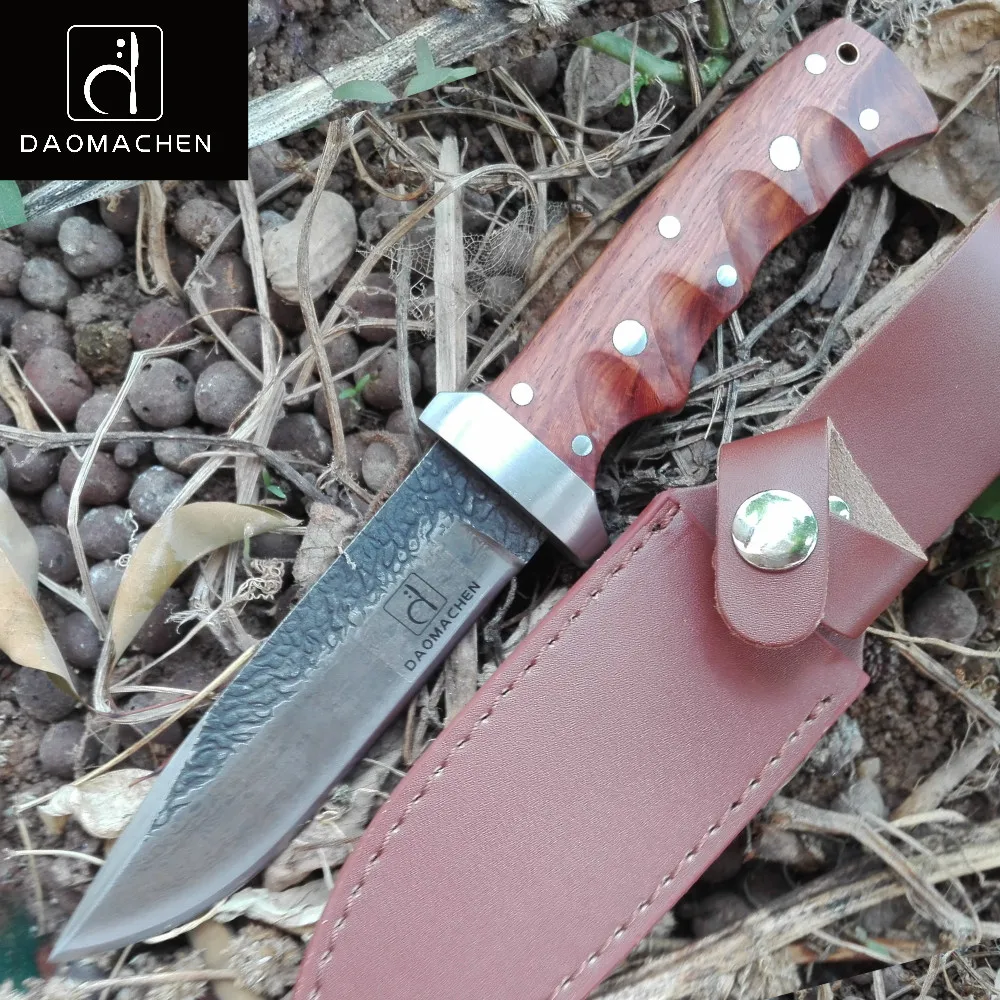 

DAOMACHEN Hunting knife camping tool Full Tang Knife Pure hand forged steel blade outdoor knife Fix blade knife