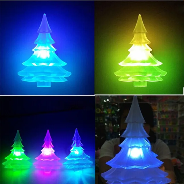 5pcs Christmas Tree Design Led Light Color Glow Change Suction 5pcs Christmas Tree Design Led Light Color Glow Change Suction Holiday Decorating Night Gift