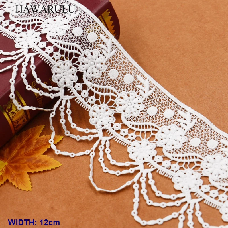 HAWARULU 3yard DIY Мода водорастворимый молочный шелк вышивка трехмерная полый кружевной ткани Ленты для свадебного украшения