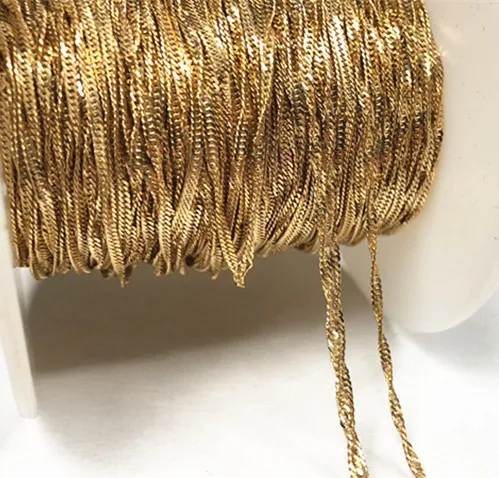 

1meter Gold filled Jewelry Findings,Gold filled 1.6mm width Twisted Water Wave Chains,Unfinished Chain for jewelry making J2451