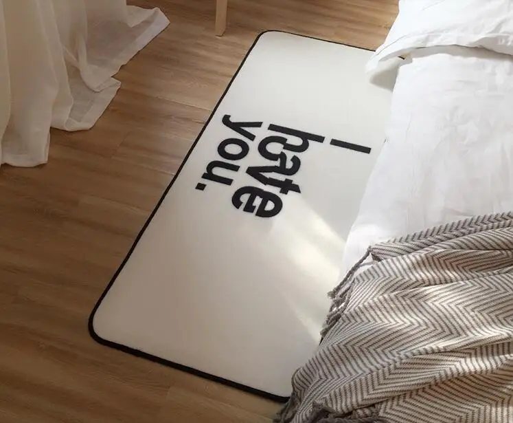 40x60 см/50x80 см белый черный я люблю/hate you ковер кухня ковер, коврик нескользящие украшения дома гостиная коврик