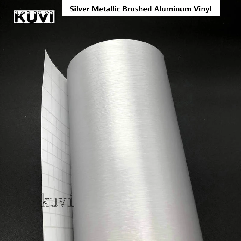 20cm/30cmx152cm Car Styling Silver Metallic Brushed Aluminum Vinyl Matt Brushed Car Wrap Film Sticker Decal With Bubble|brushed aluminum vinyl|vinyl mattebrushed aluminum - AliExpress