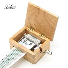 Зебра 15 тон DIY ручной коленчатый музыкальная шкатулка деревянная коробка с дырокол и бумажные ленты Музыкальные инструменты для любителей музыки