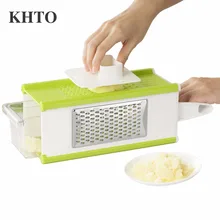 KHTO Kitchen Vegetable Slicer Gadget Friut Cutter 4 in 1 Portable Stainless Steel Blades Multifunctional Tool