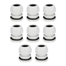 Uxcell 8 шт. PG25 провода Кабельные вводы Водонепроницаемый разъем Пластик суставов Регулируемый контргайки для 16-21 мм диаметр провода черный, белый цвет
