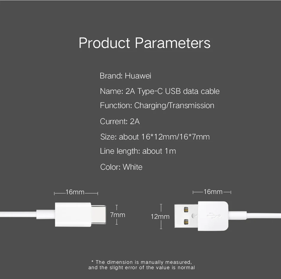 7P20 pro P10 lite Fast Charging 2A USB Type C Cable Original Huawei P9 P9 P10 Plus nova3e nova2 Plus honor v9 8 9 note8 v8 Play