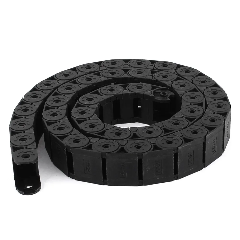

UXCELL 1 Pcs Cable Drag Chain Plastic Towline Cable Carrier Drag Chain 15x20 mm Internal 100 cm Black Transmission Chains