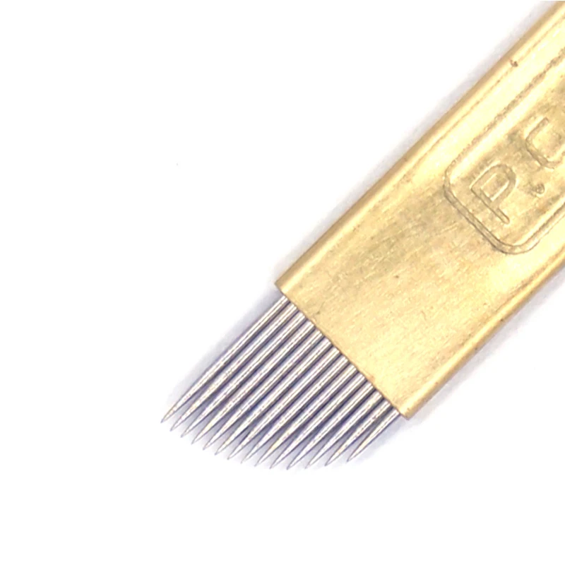 100 шт. PCD 12pin 14pin Microblading Перманентный макияж бровей татуировки лезвия для 3D вышивка руководство ручка Прочное Лезвие
