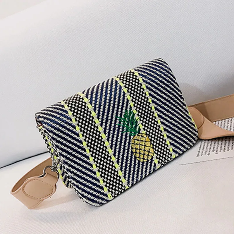 Summer New Women Handbag Fashion Female Rattan Straw Bags Lady Knit Pineapple Crossbody INS Popular Travel Messenger Bag SS3121 (3)