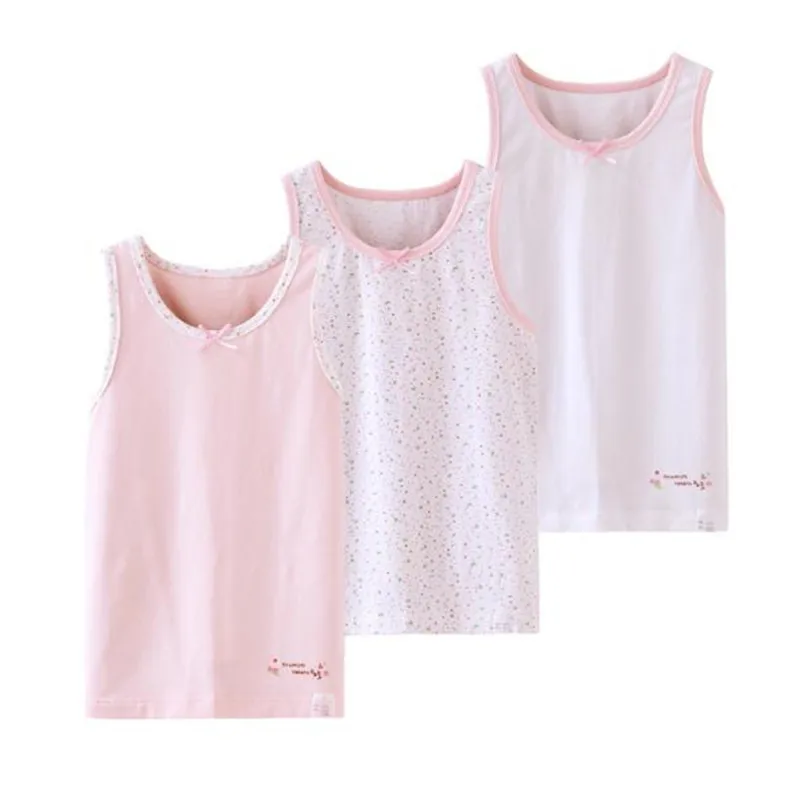 Children Girls Cotton Bowknot Underwear Vests 4