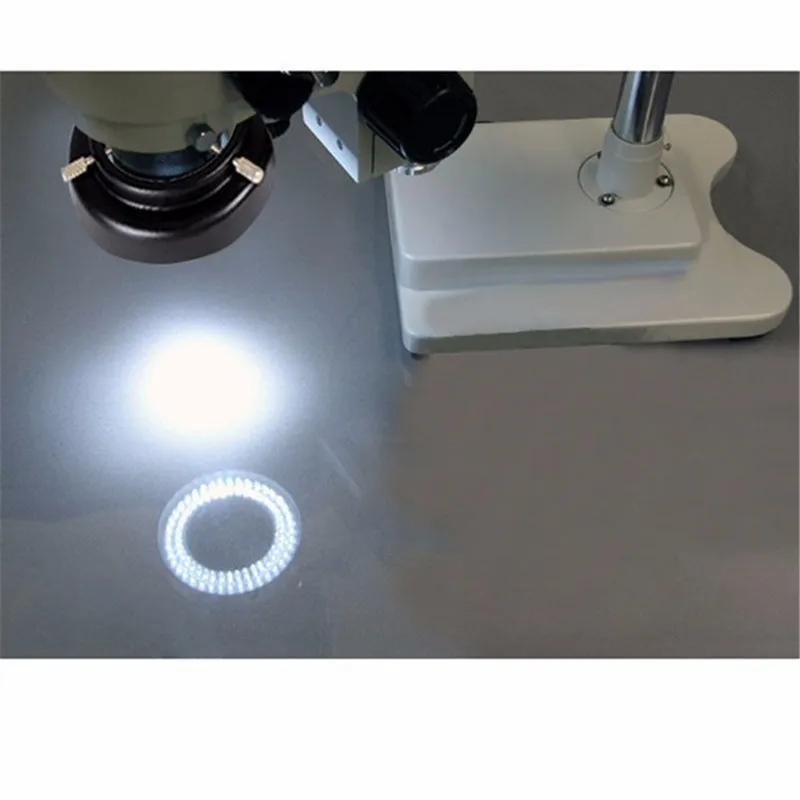 2 шт. Регулируемый 6500 К 144 МИКРОСКОП СВЕТОДИОДНЫЙ Кольцо света я lluminator лампа для промышленности стерео микроскоп 110 В- 240 В адаптер