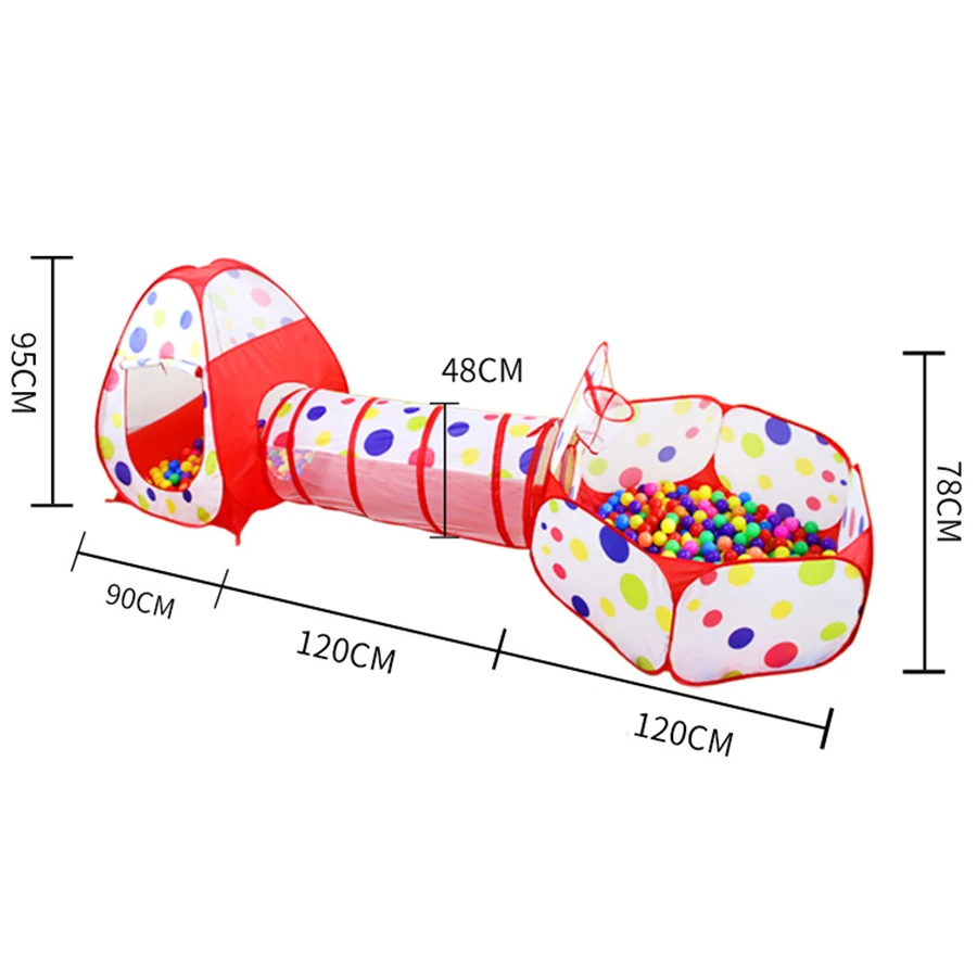 3 шт детская игровая палатка туннель для ползания и мяч яма всплывающая Игровая палатка с Баскетбольным кольцом для девочек, мальчиков, младенцев и малышей