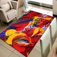 Желтый, красный, синий искусство абстрактная акварель 3d печать Нескользящая микрофибра Гостиная декоративный современный моющийся коврик