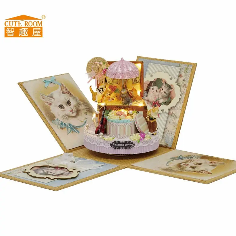 

CuteRoom DIY Dollhouse Candy Cat Y-006 DIY Doll House Miniature Kit Gift Collection Decor Best Birthday Gift For Children Adult