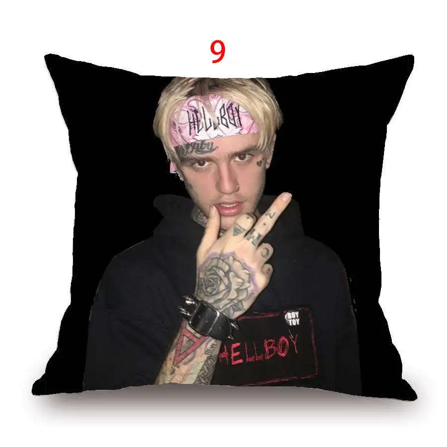 45x45 Lil Peep Home Декоративная льняная наволочка для подушки поп-певица Lil Peep Print Throw Pillow чехол Минималистичная подушка - Цвет: 9