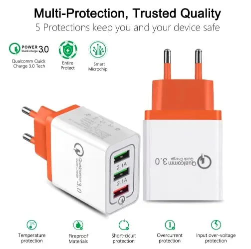 Универсальное быстрое зарядное устройство USB 18 Вт 3 0 5V 3A для Iphone 7 8 EU US Plug