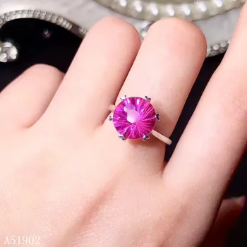 

KJJEAXCMY boutique jewelry 925 sterling silver inlaid natural pink topaz ring female support test