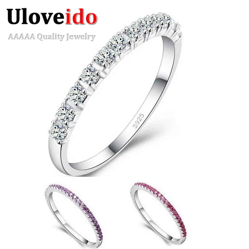 

Uloveido Women's Rings CZ Zircon White Red Purple Crystal Engagement Ring Fashion Jewelry Anillos Anel Vintage 49% Off J029