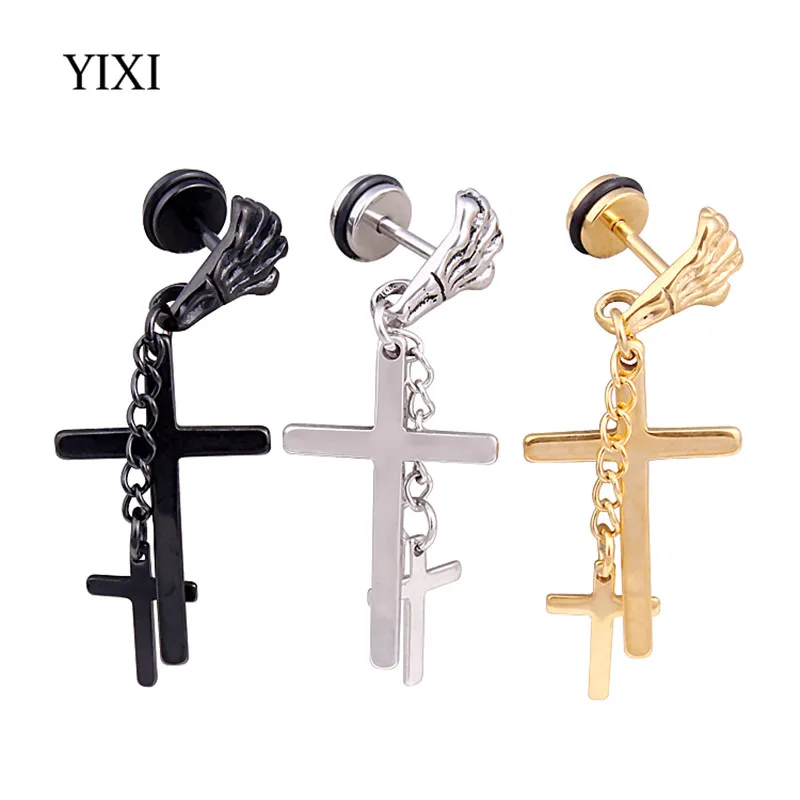 Серьги гвоздики с кисточками YIXI новые корейские сережки в стиле панк С