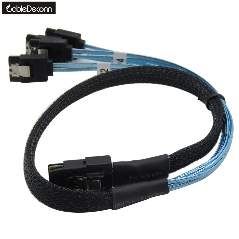 Sas Sata Внутренний кабель SFF8087 Mini SAS 36pin штекер с защелкой к SATA 7Pin гнездо (X4) прямой